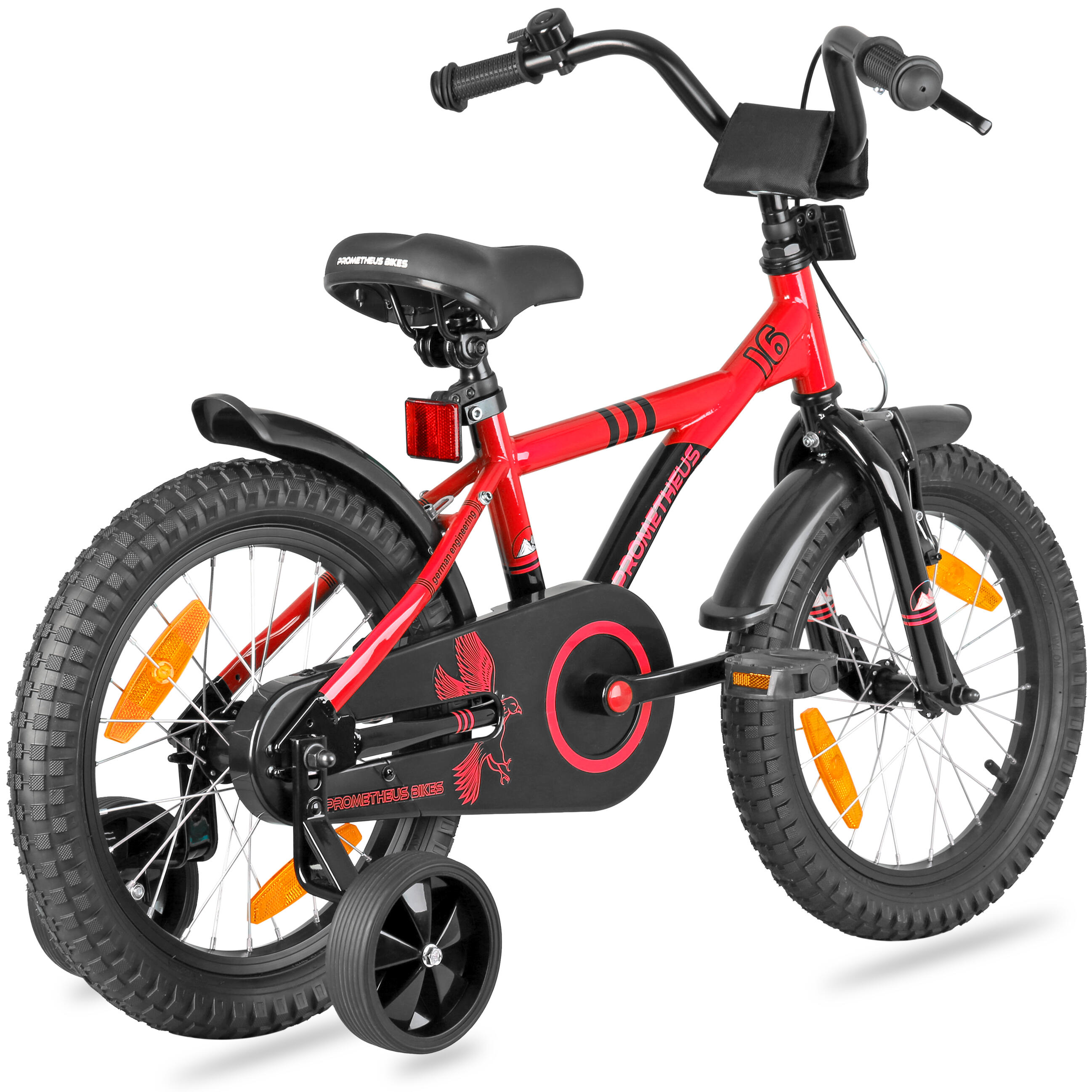 Kinderfiets 16 inch vanaf 4 -6 jaar fiets met terugtraprem en zijwieltjes 3/5