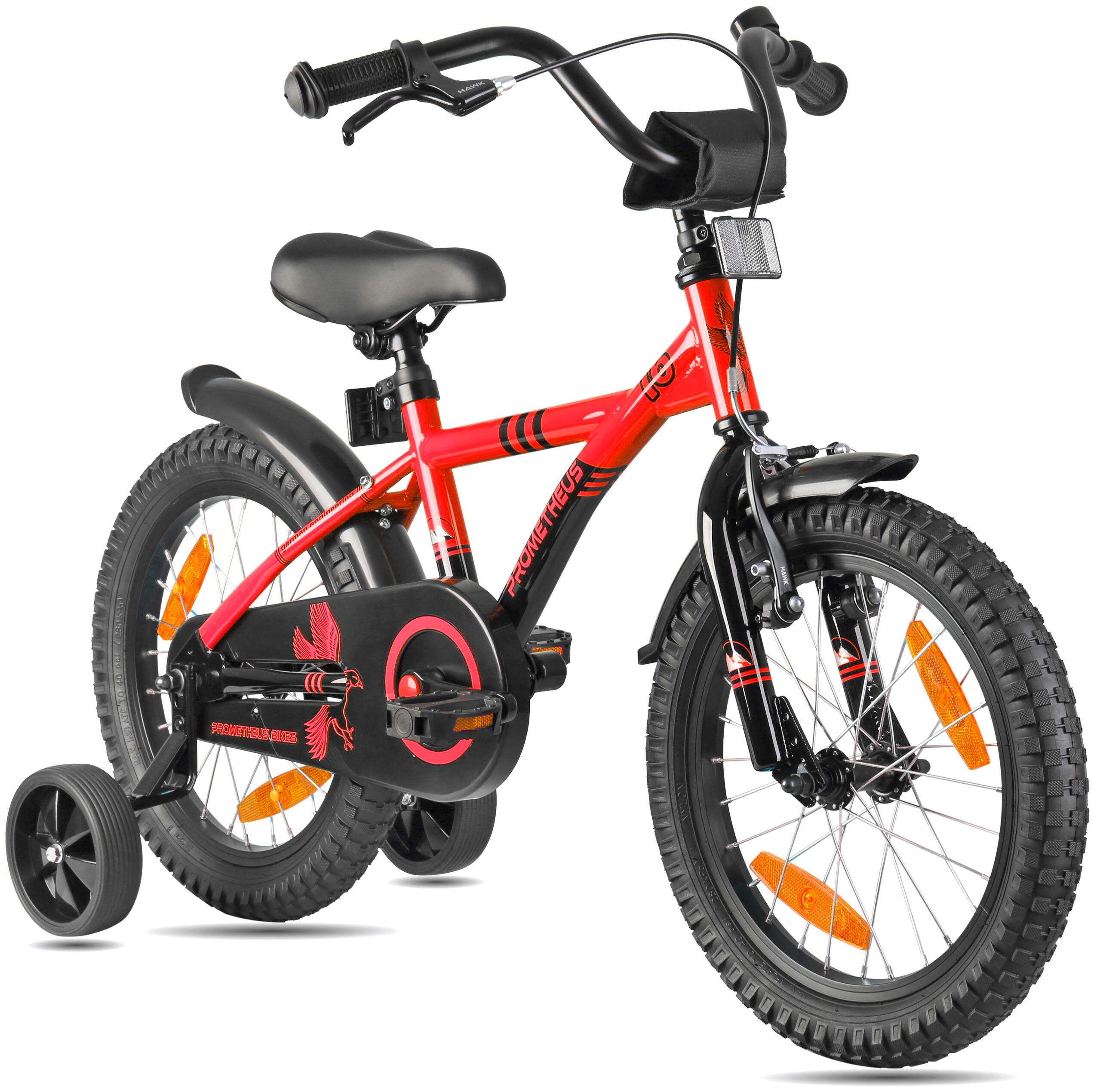 PROMETHEUS BICYCLES Kinderfahrrad 16 Zoll ab 4 und 5 Jahre mit Stützräder und Rücktritt