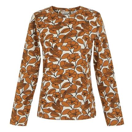 Orla Kiely" TShirt für Winter Langärmlig Damen Braun