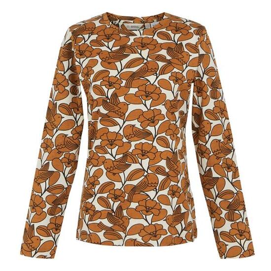 Orla Kiely" TShirt für Winter Langärmlig Damen Braun