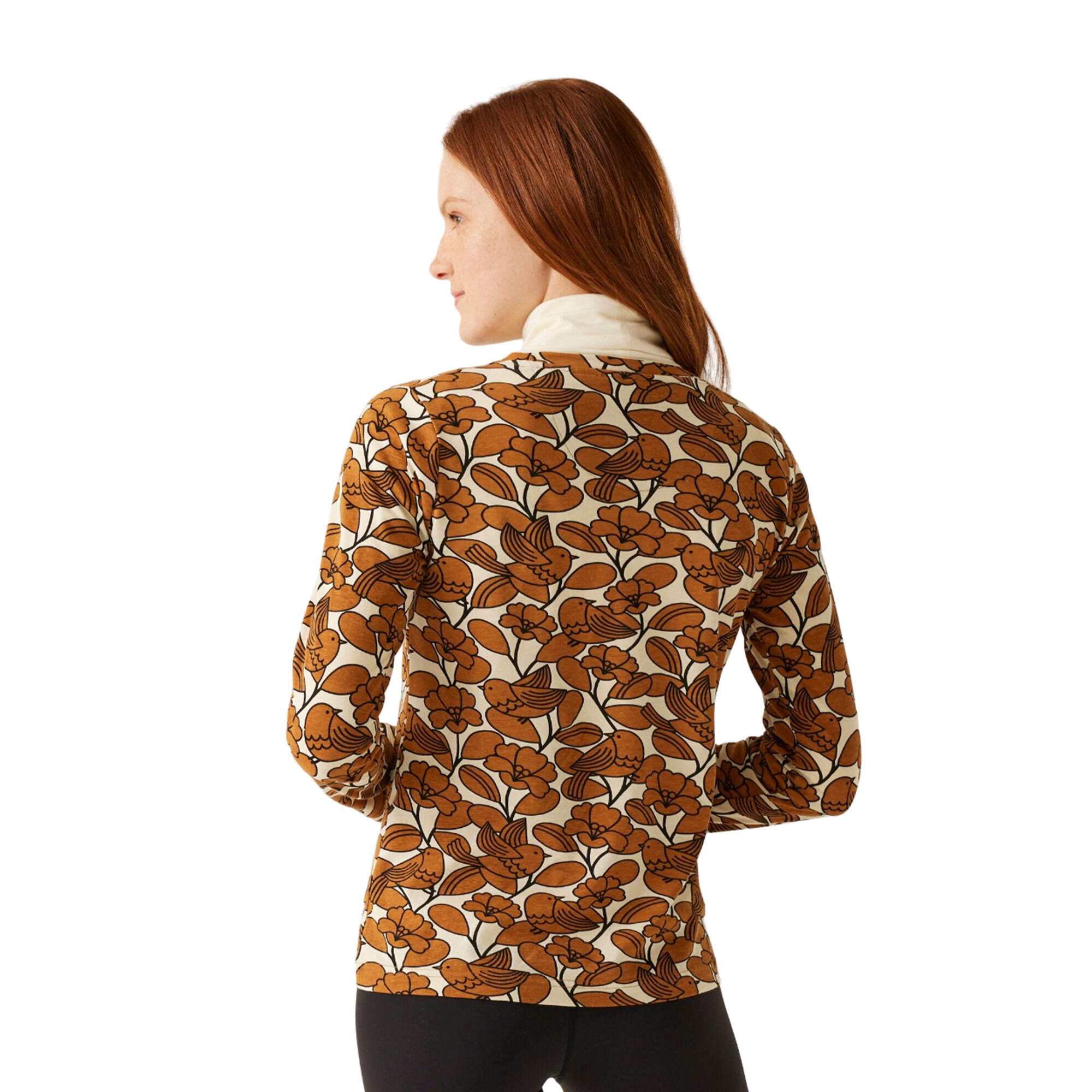 "Orla Kiely" TShirt für Winter Langärmlig Damen Braun 4/5