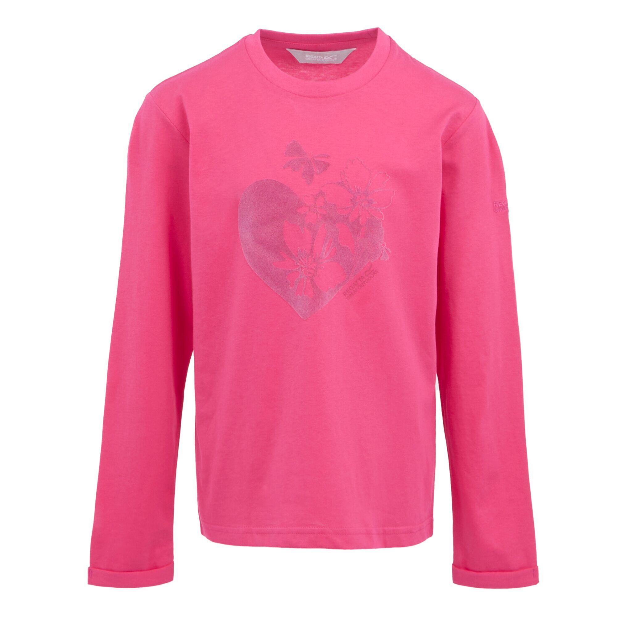 Regatta - Tshirt Manches Longues Motif/style Cœurs Et Fleurs Wenbie Enfant (rose Vif) - T-shirt Manches Courtes - Rose -  4 À 6 Ans - Decathlon