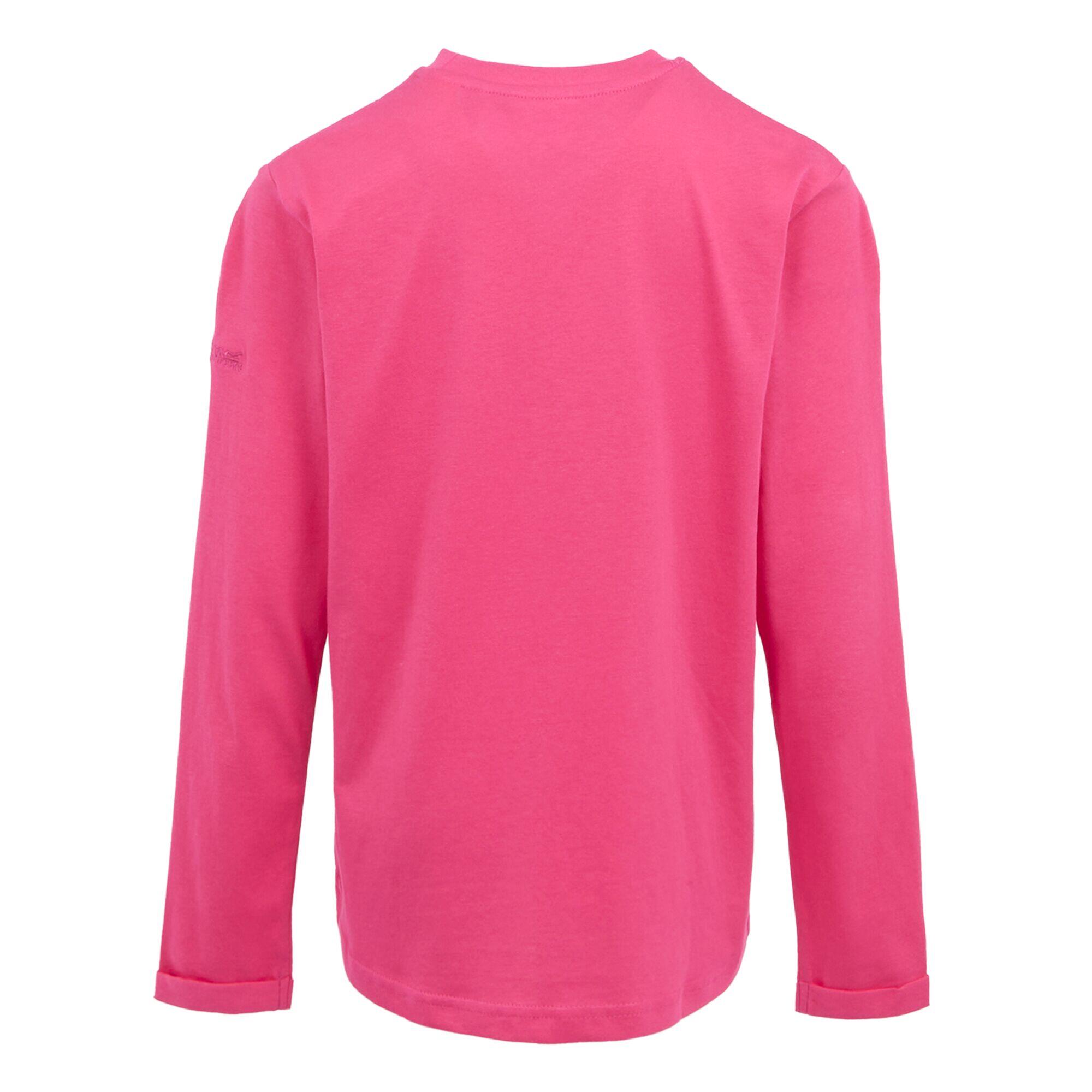Childrens/Kids Wenbie III Hearts & Flowers LongSleeved TShirt (Hot Pink) 2/5