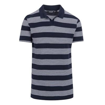 Heren tempete stripe poloshirt (marine / wit)