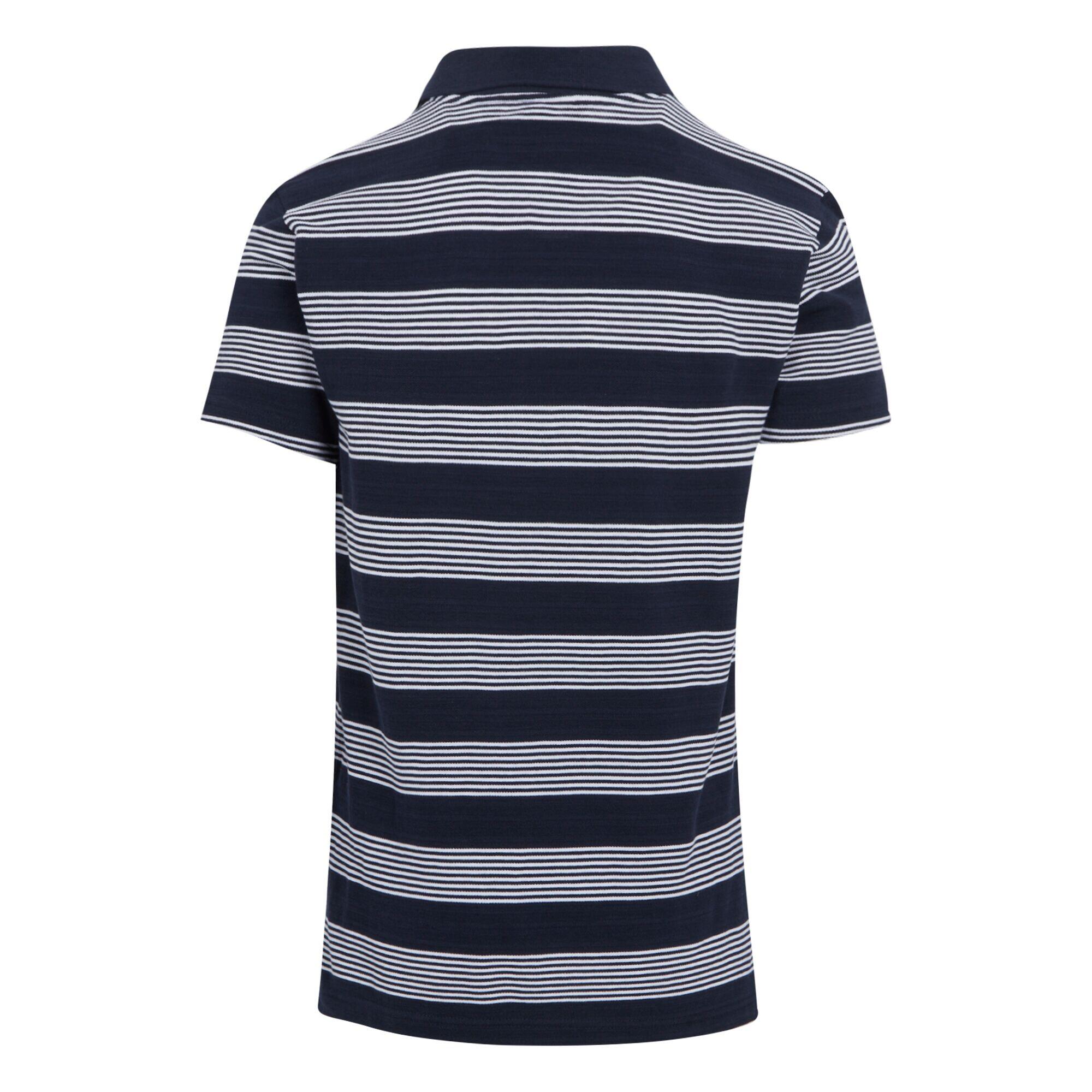 Mens Tempete Stripe Polo Shirt (Navy/White) 2/5