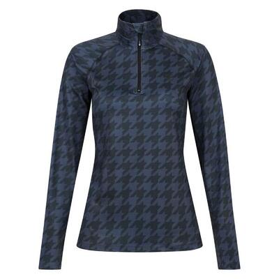 Dames divulge dogtooth core stretch midlayer (zwart)