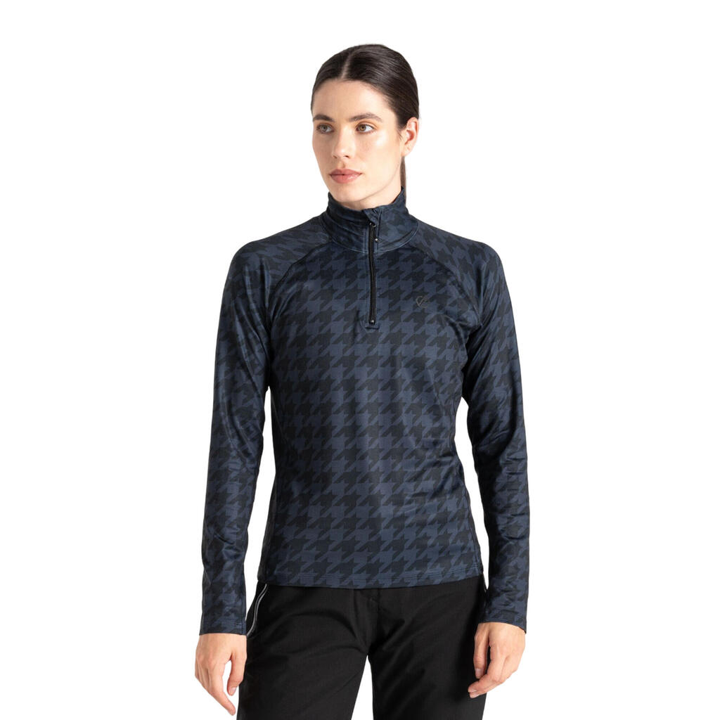 Womens/Ladies Divulge Dogtooth Core Stretch Midlayer (Black)