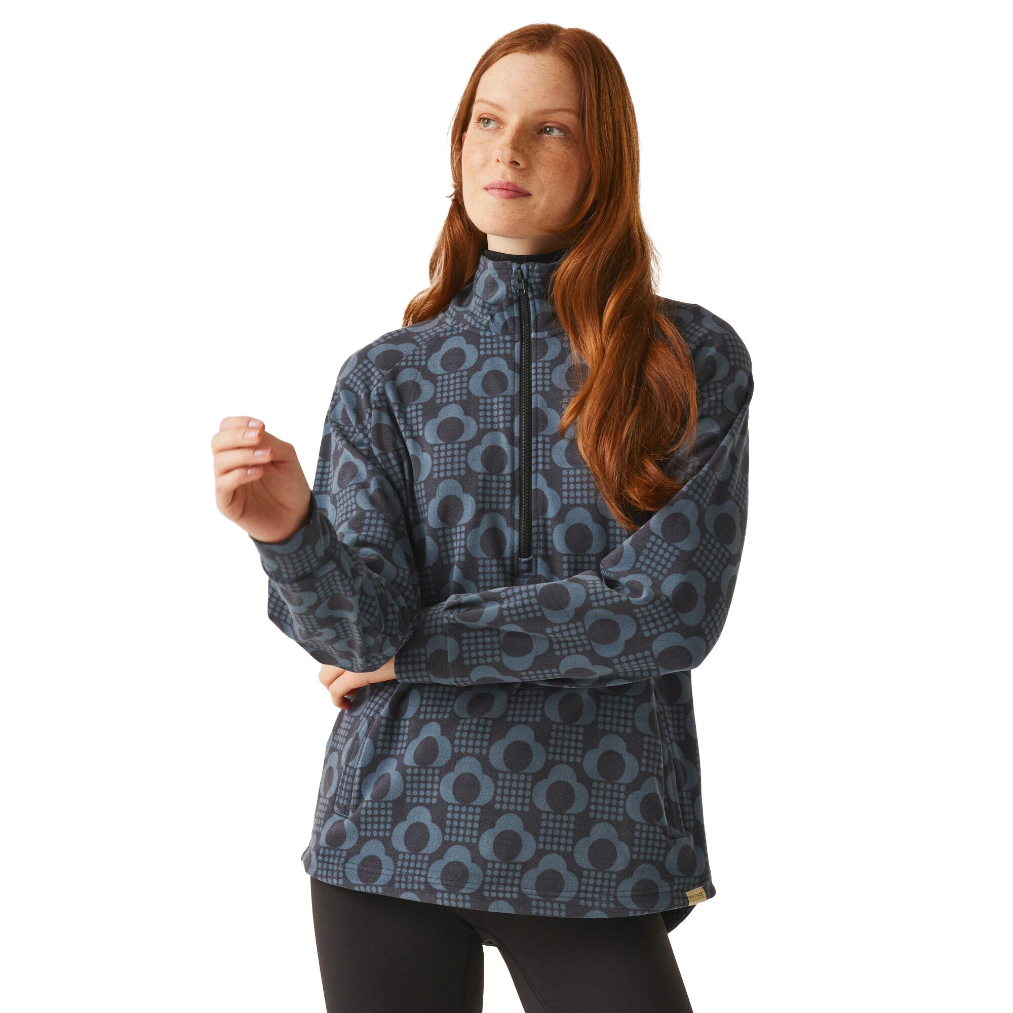 Womens/Ladies Orla Kiely Rain Cloud Half Zip Midlayer (Black) 4/5