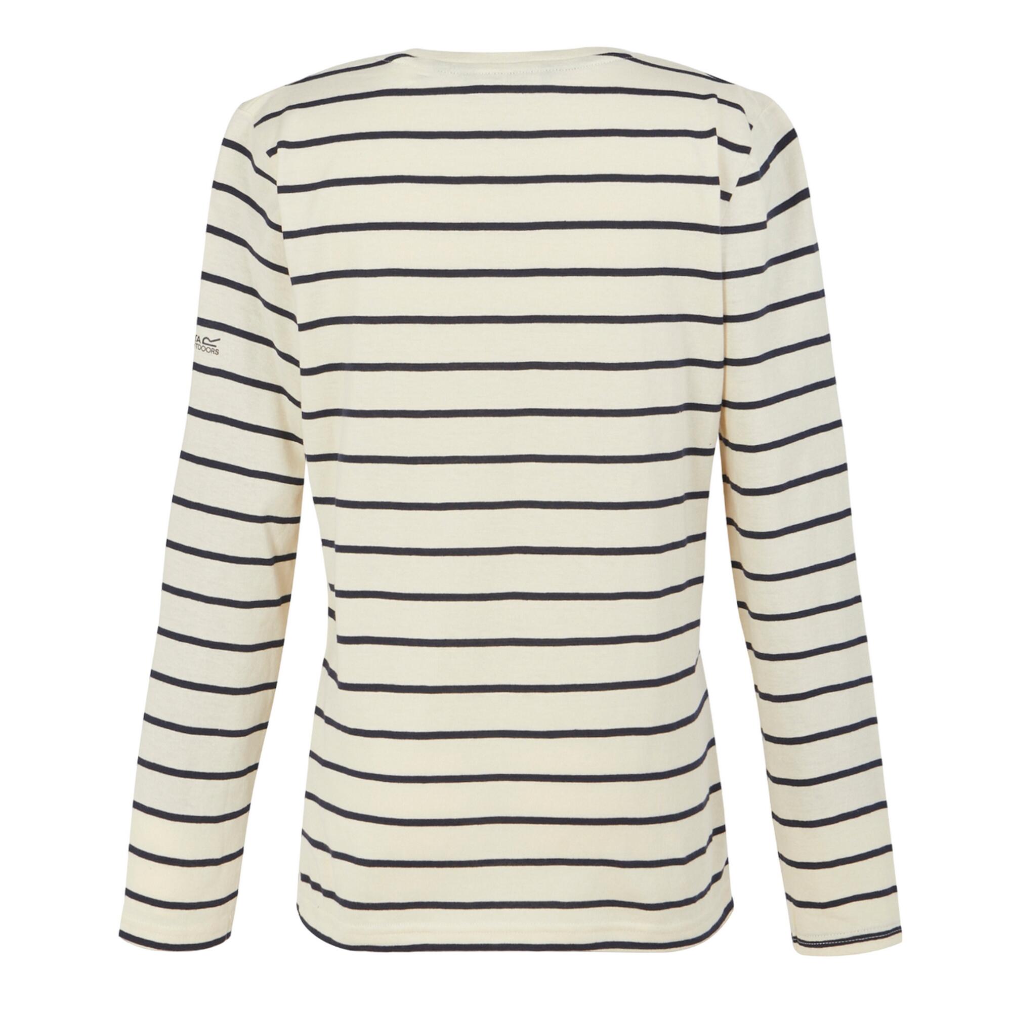 Womens/Ladies Federica II Stripe LongSleeved TShirt (Light Vanilla/Navy) 2/5