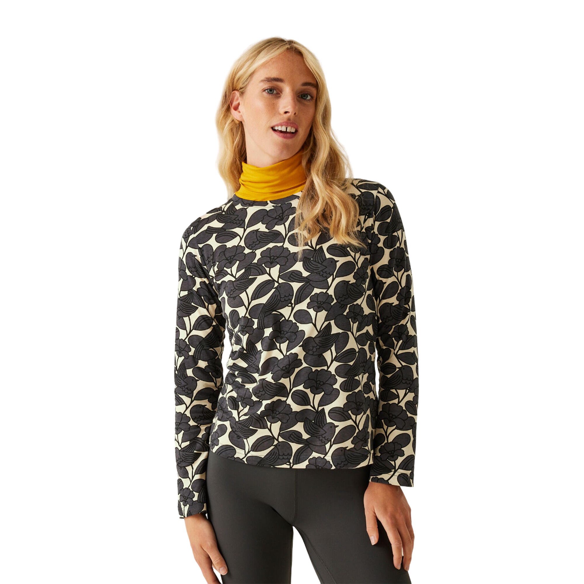 Womens/Ladies Orla Kiely Birdy LongSleeved Winter TShirt (Grey) 3/5