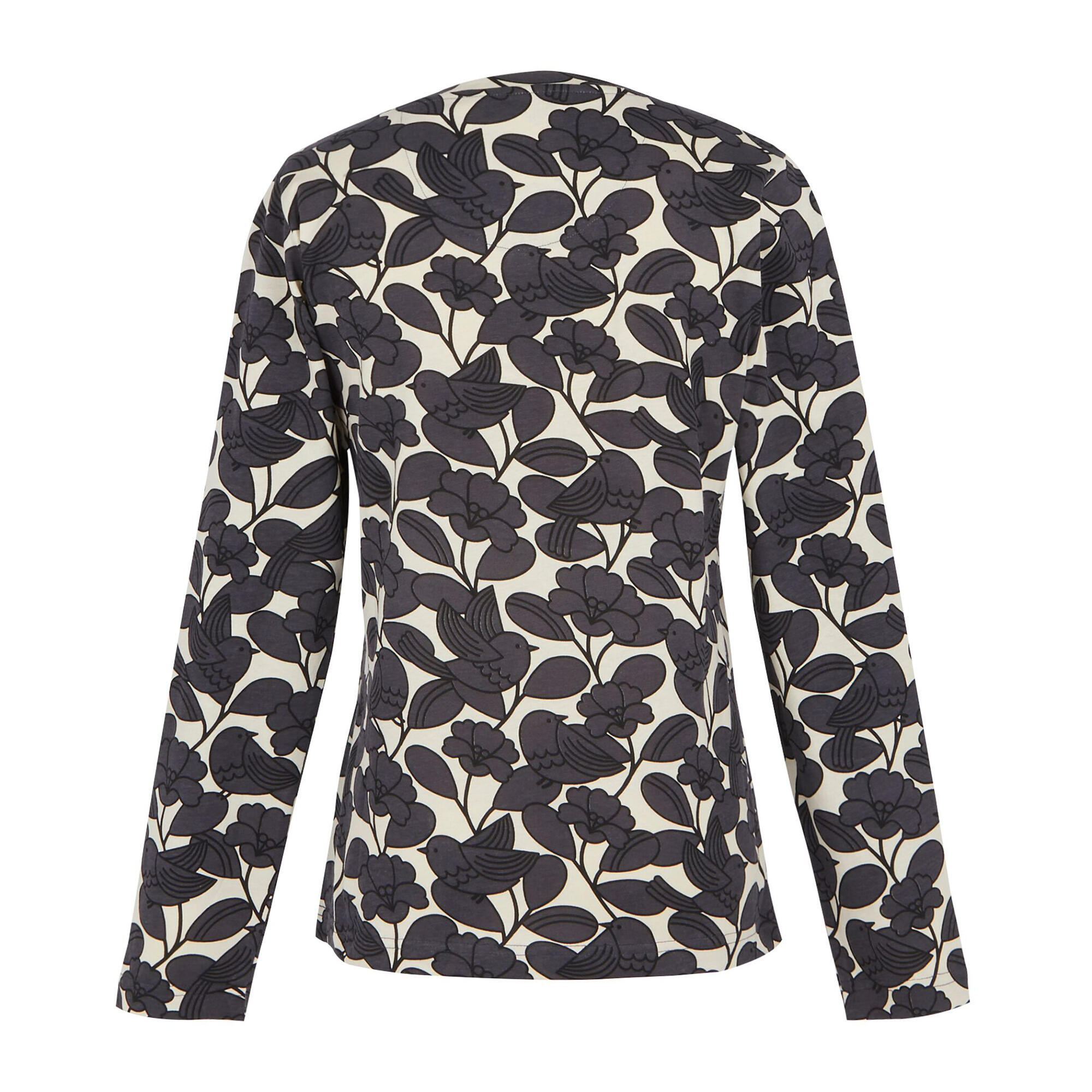 Womens/Ladies Orla Kiely Birdy LongSleeved Winter TShirt (Grey) 2/5