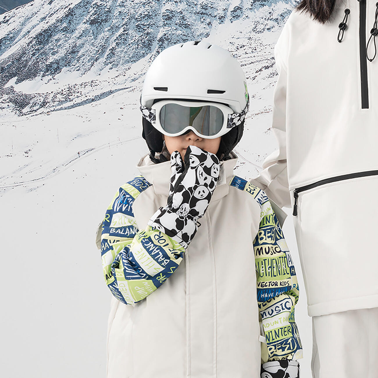 Guanti da sci per bambini Qunature Panda Heat 4/7