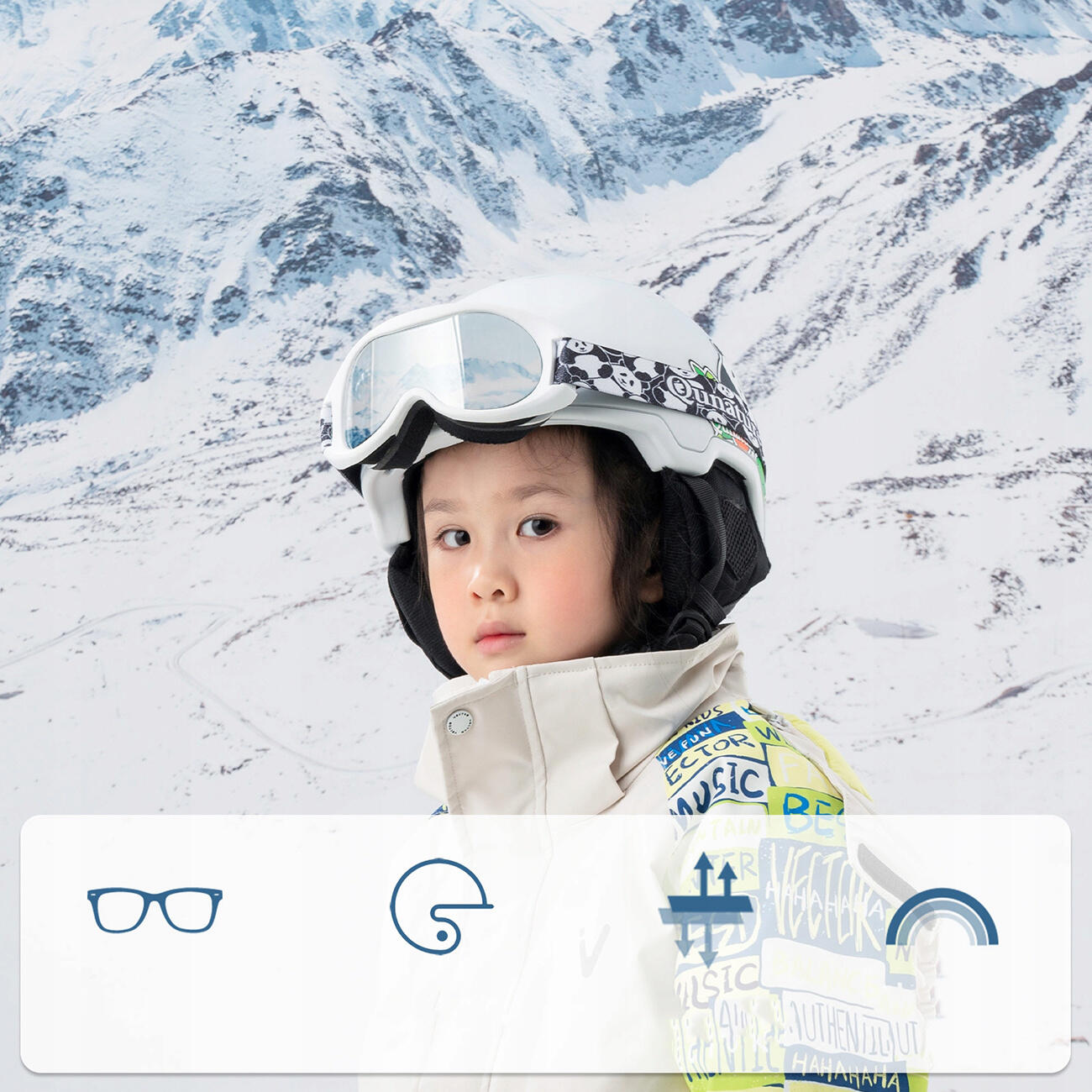 Qunature kinder skibril UV400 Panda-patroon 5/6