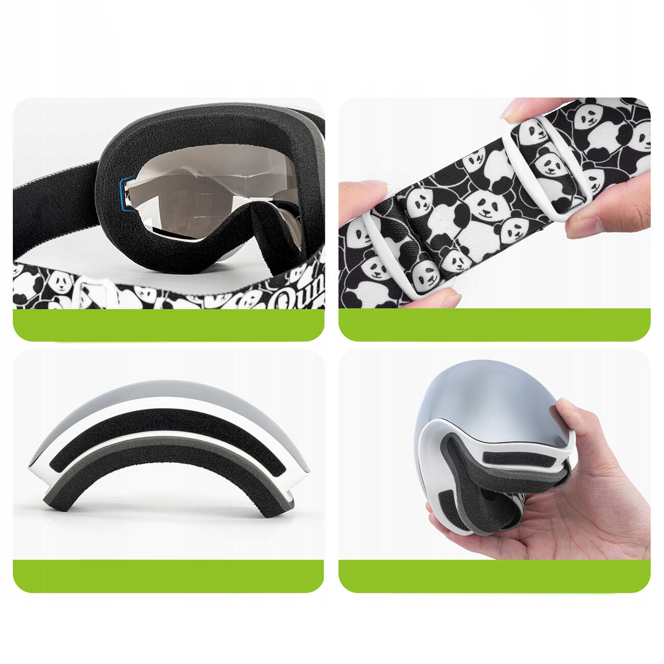Qunature kinder skibril UV400 Panda-patroon 4/6