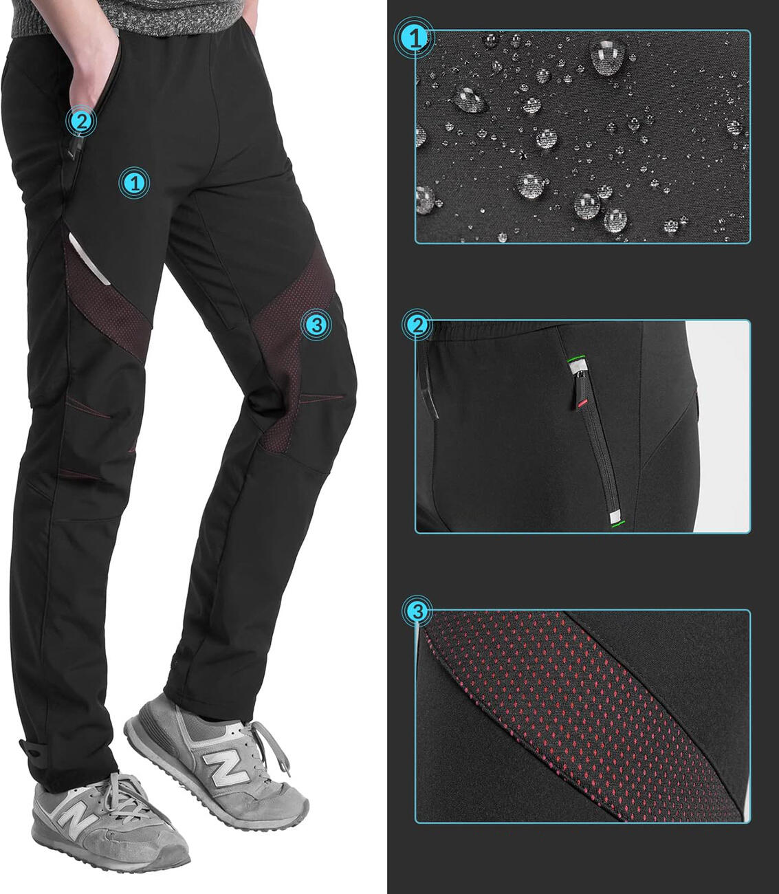 Pantaloni antivento per ciclismo Rockbros Patrol 5/7
