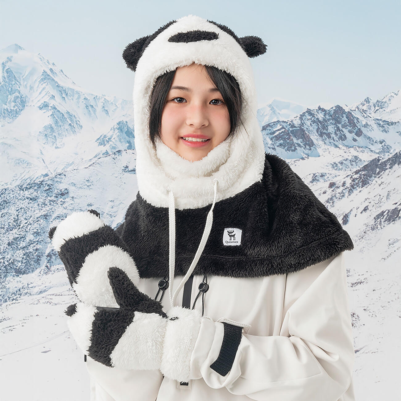 Qunature Panda skihandschoenen voor kinderen en volwassenen 4/7
