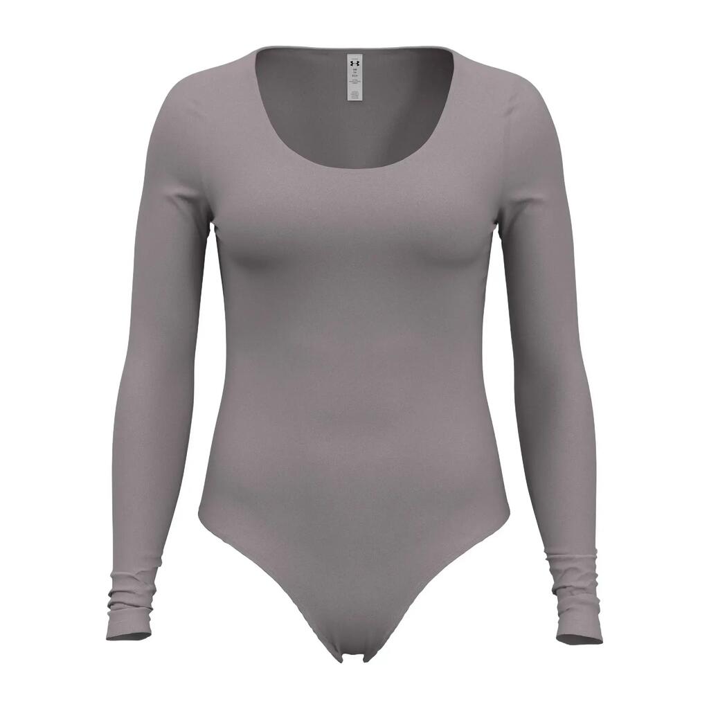 Womens/Ladies Vanish Scoop Neck LongSleeved Bodysuit (Grey)