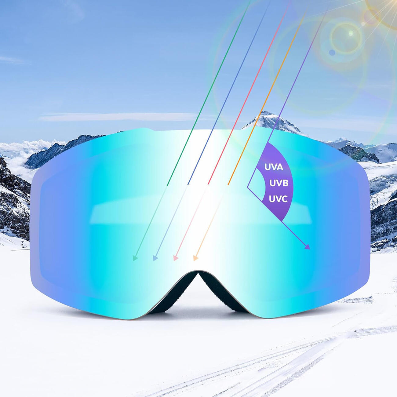 Qunature unisex skibril met UV400-bescherming 2/6