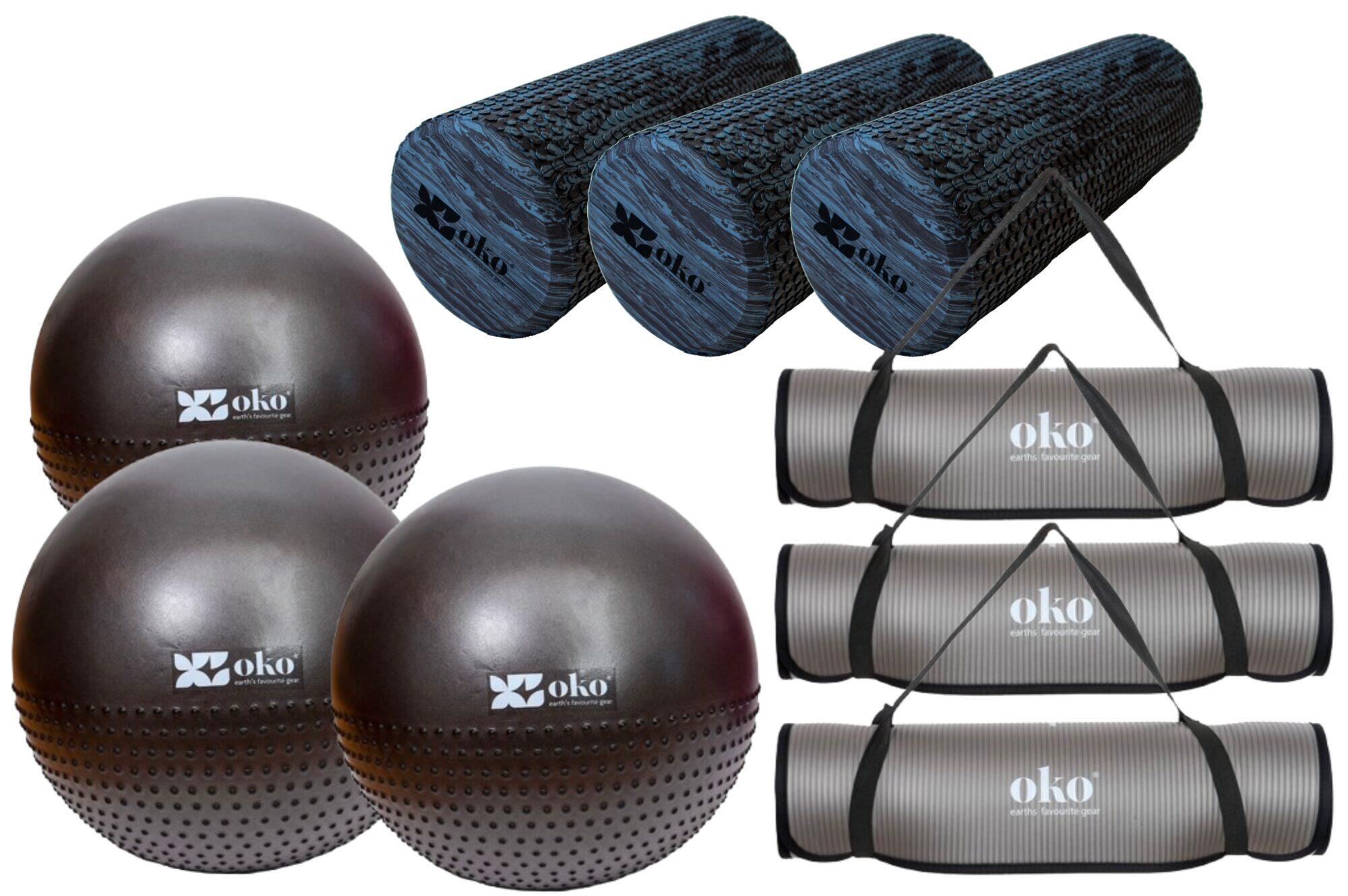 Kit Pilates Maison Completo – Anello 38 Cm, 3 Fasce Elastiche, Palla, Calze Antiscivolo – Donna
