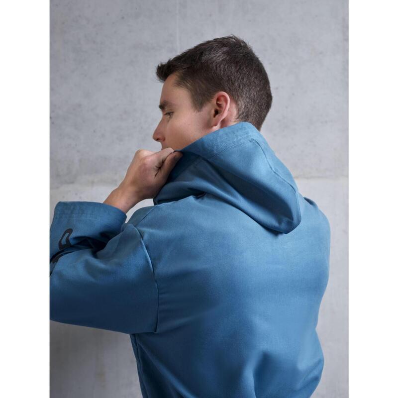 Peignoir enfant en microfibre avec capuche, couleur Uniform Blue