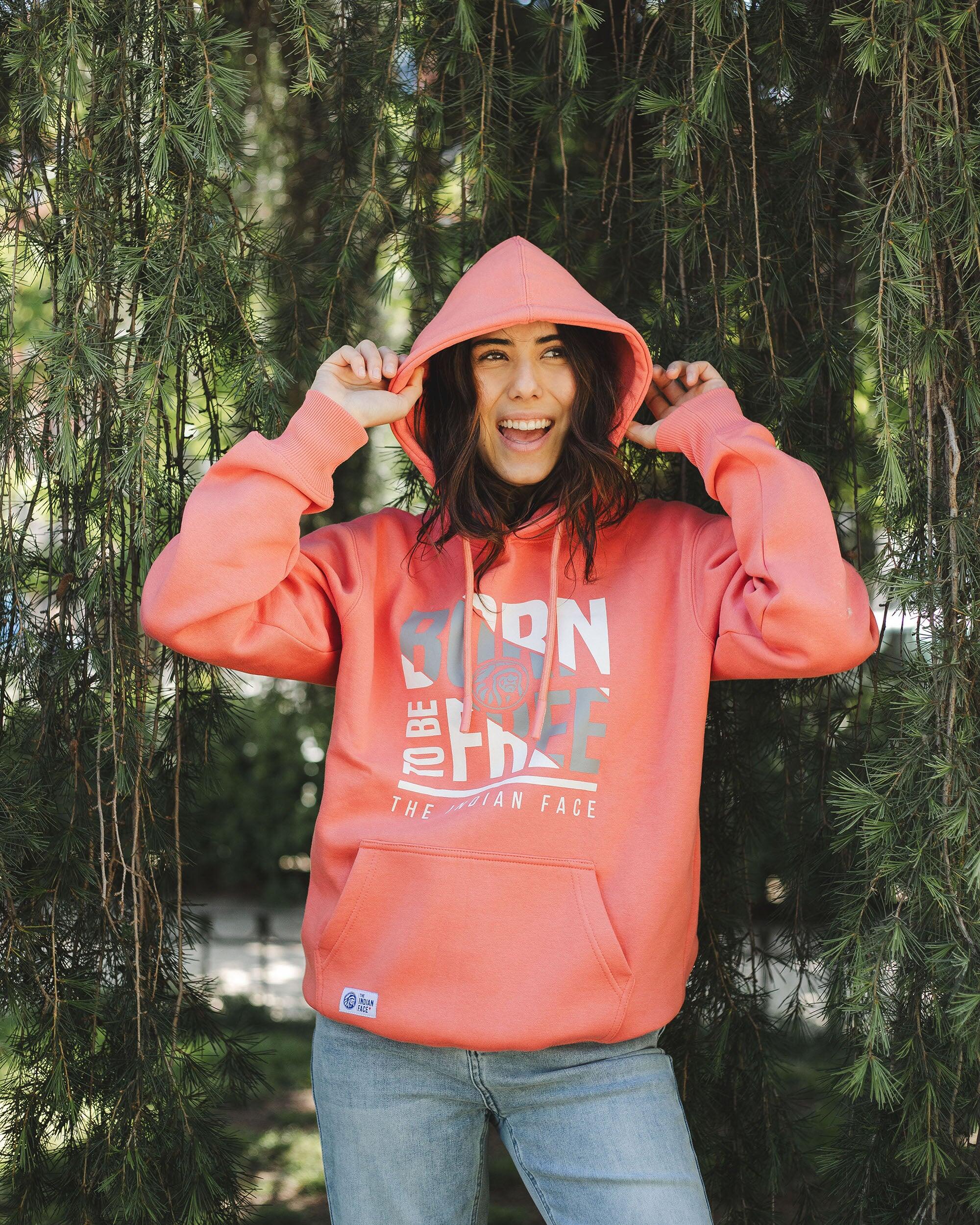 Sudadera adulto de Fitness The Indian Face Unisex Born to be Free Roja 4/5