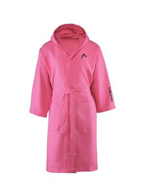Volwassen badjas van microvezel met capuchon. high-visibility pink