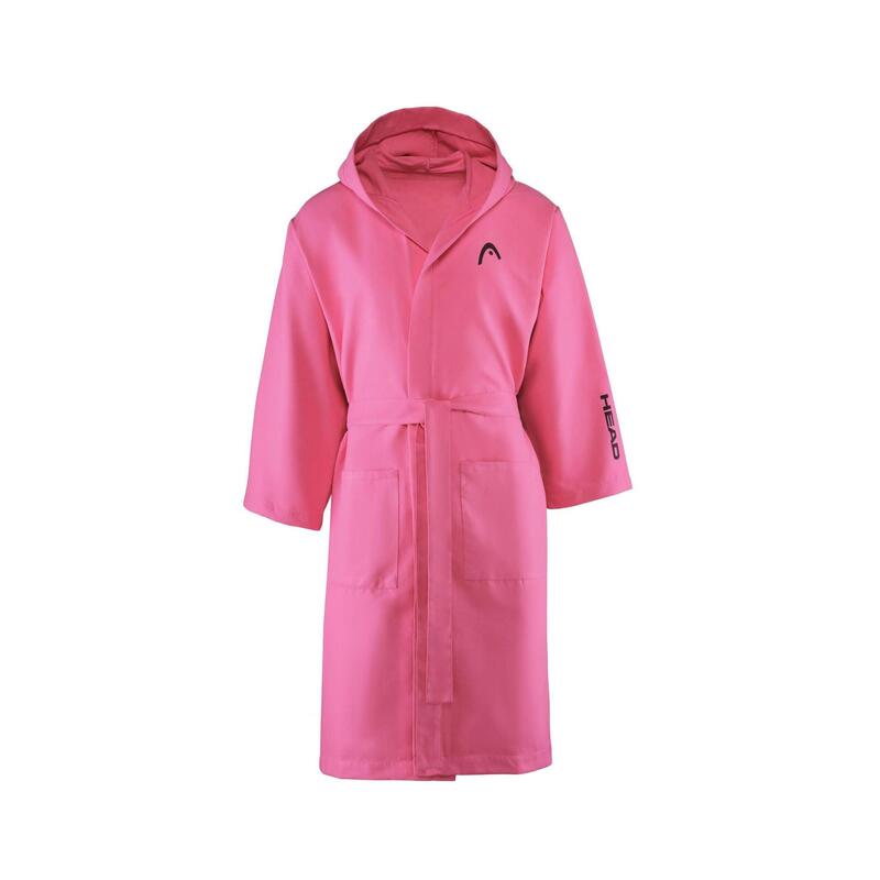 Kinderbadjas van microvezel met capuchon, kleur High Visibility Pink