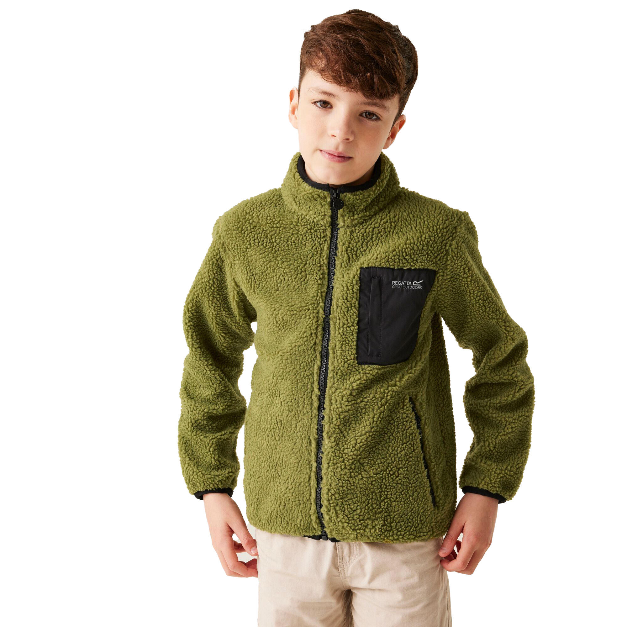 Childrens/Kids Frankie Full Zip Fleece Jacket (Nephrite Green) 3/4