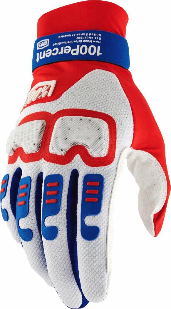 100% LANGDALE Gloves Red/White/Blue - Bike MTB Cycling