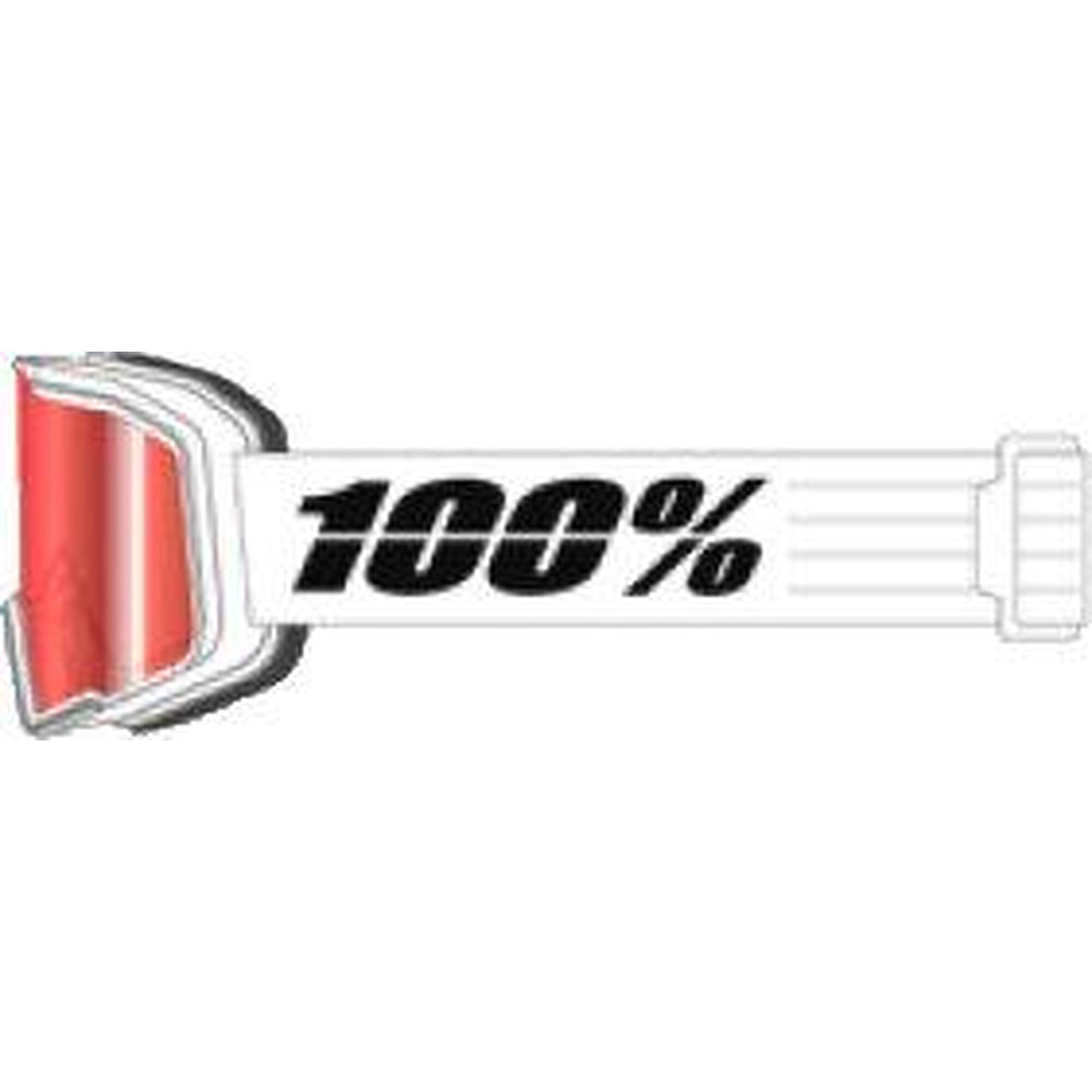 100% Valnor Goggle White/red - Red Mirror Lens