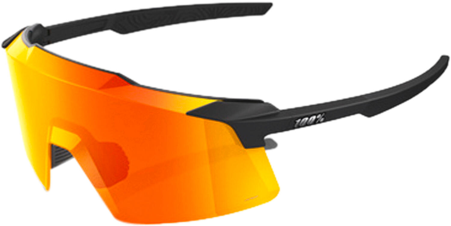 100% Glasses Aerocraft - Soft Tact Black - HiPER Red Multilayer Mirror Lens