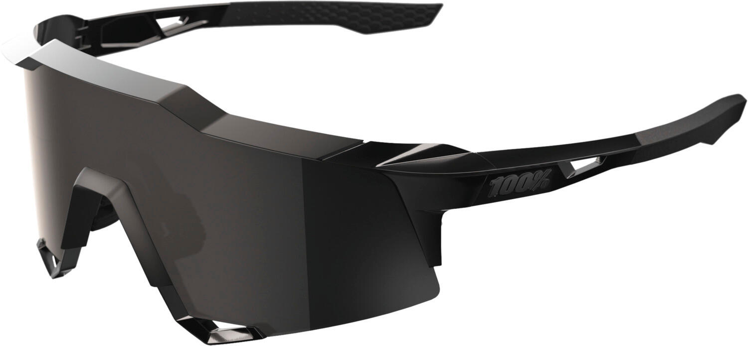 100% Occhiali Speedcraft Matte Black Gloss Black - Black Mirror Lens