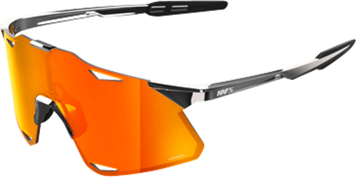 100% Glasses Hypercraft - Black Chrome - HiPER Red Mirror Lens