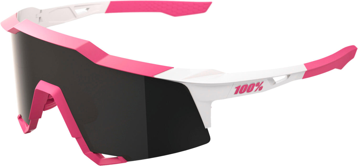 100% Glasses Speedcraft Puddy Pink White - Smoke Lens