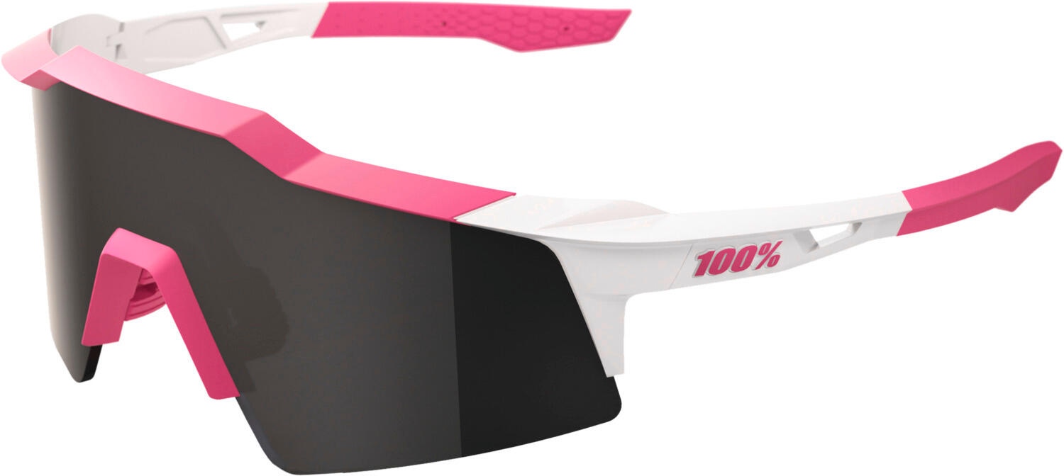 100% Glasses Speedcraft SL- Puddy Pink White - Smoke Lens