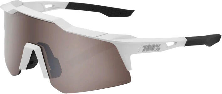 100% Glasses Speedcraft XS Matte White-HiPER Silver Mirror Lens