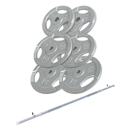 Gorilla Sports - Set d'haltères 70 kg Gripper Fonte Fermeture à ressort