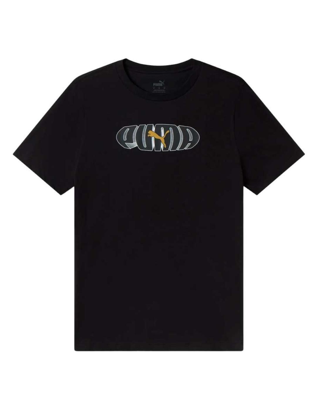 Camiseta para homem puma ess graphic preto.
