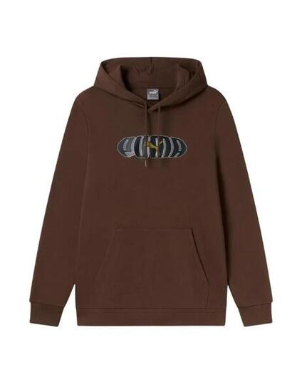 Felpe con cappuccio in pile da uomo Puma ess graphic hoodie Marrone
