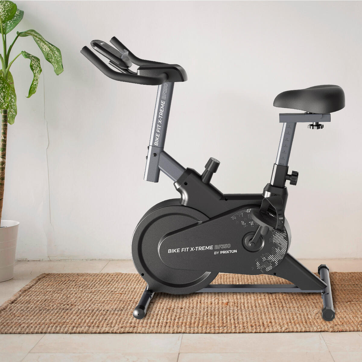 Vélo d'appartement PRIXTON BF350 - Résistance 6kg - Noir - 87x67x22cm - 120kg 4/7