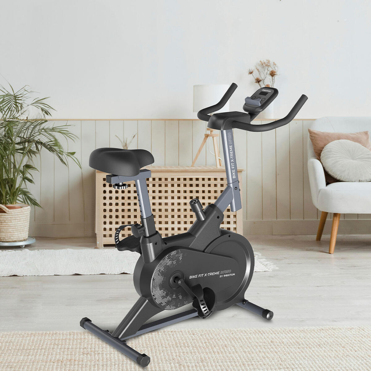 Vélo d'appartement PRIXTON BF350 - Résistance 6kg - Noir - 87x67x22cm - 120kg 6/7