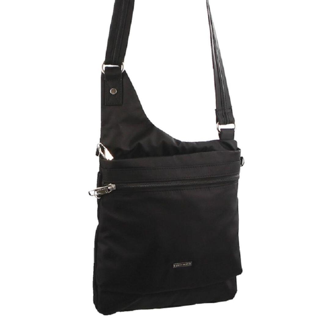 Pierre Cardin Nylon Anti-Theft Cross Body Bag in Black