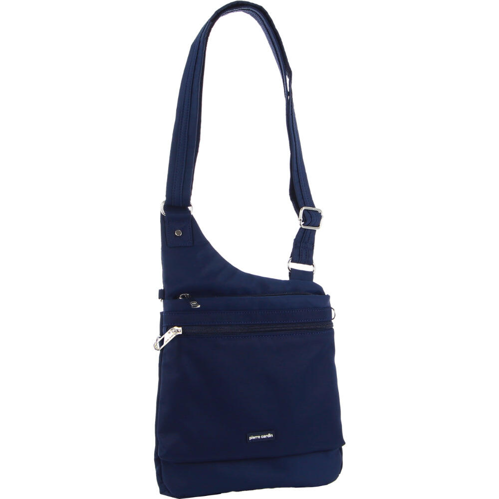 Pierre Cardin Nylon Anti-Theft Cross Body Bag in Navy