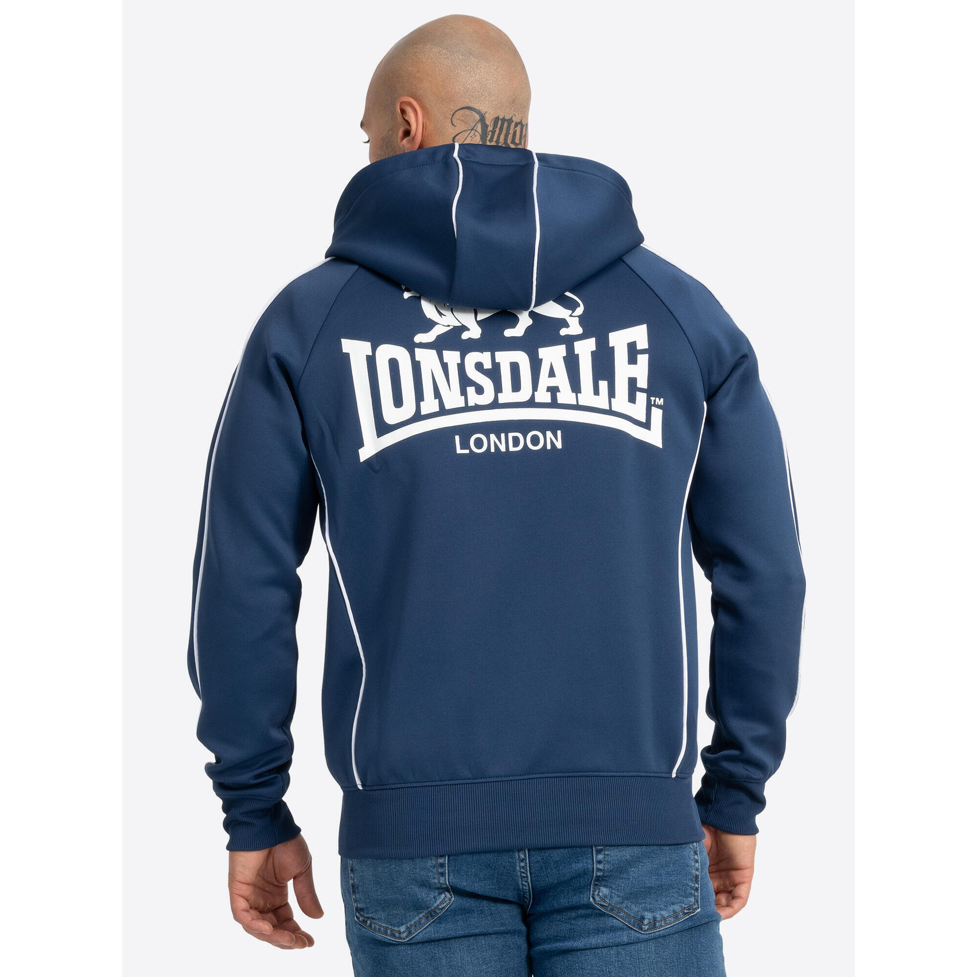 Lonsdale - Sweatshirt À Capuche Lonsdale Achavanich - Veste - Blanc|bleu - 42 M/l - Decathlon
