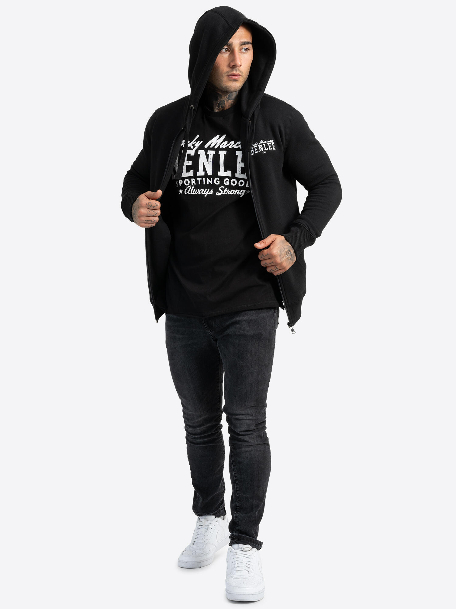Felpa con cappuccio e zip Benlee Chest Logo 3/6