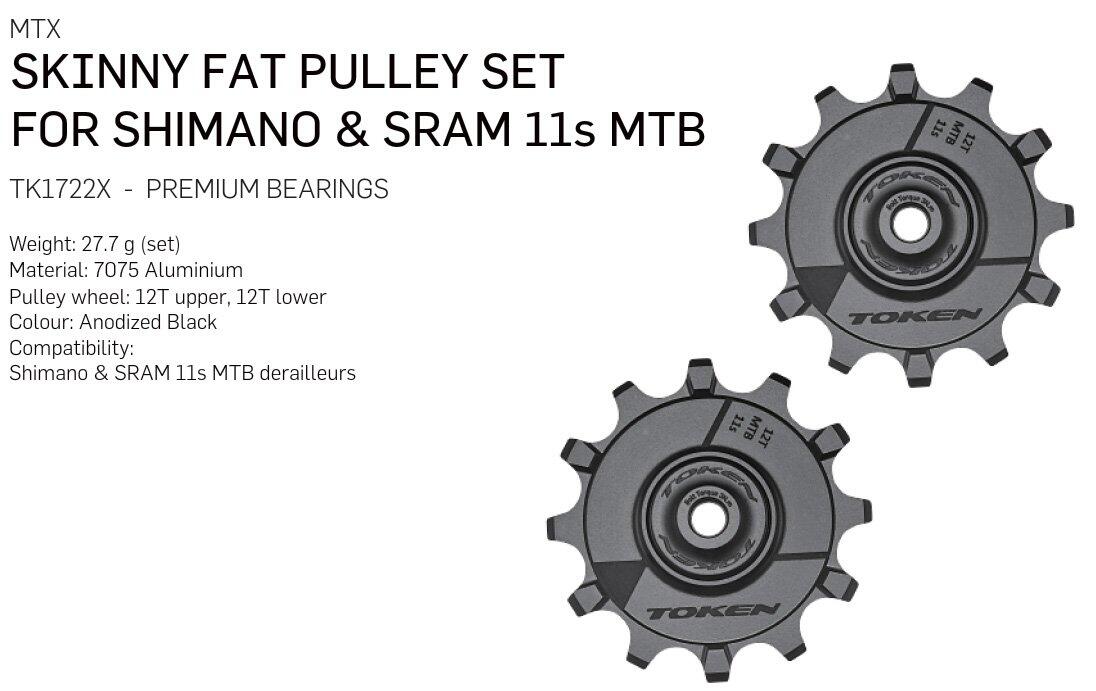 Kółeczka przerzutki TOKEN TK1722X MTB Gravel Shimano SRAM 11s 2/6