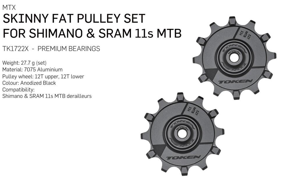 Kółeczka przerzutki TOKEN TK1722X MTB Gravel Shimano SRAM 11s
