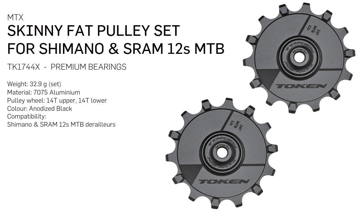 Kółeczka przerzutki TOKEN TK1744X  MTB Shimano, Sram 12s 2/3