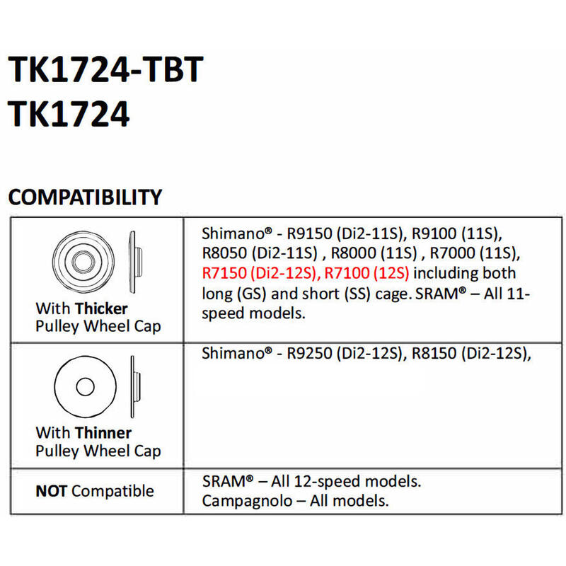 Kółeczka przerzutki TOKEN TK1724 SHIMANO, SRAM, 11s, 12s  Szosa Gravel niebieski