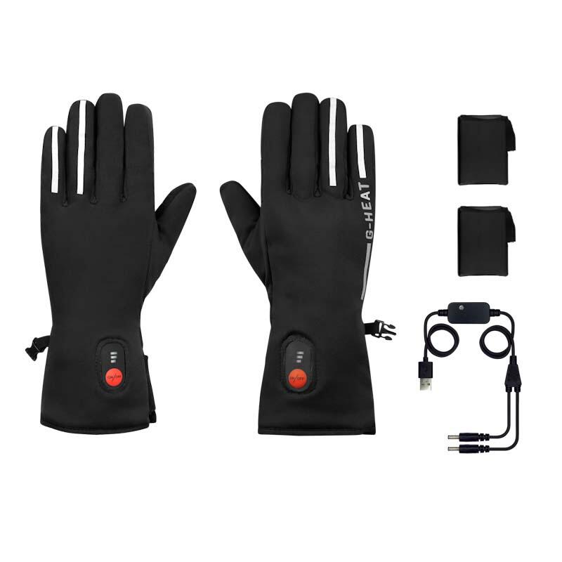 Gants chauffants vélo mixtes Noir Adulte